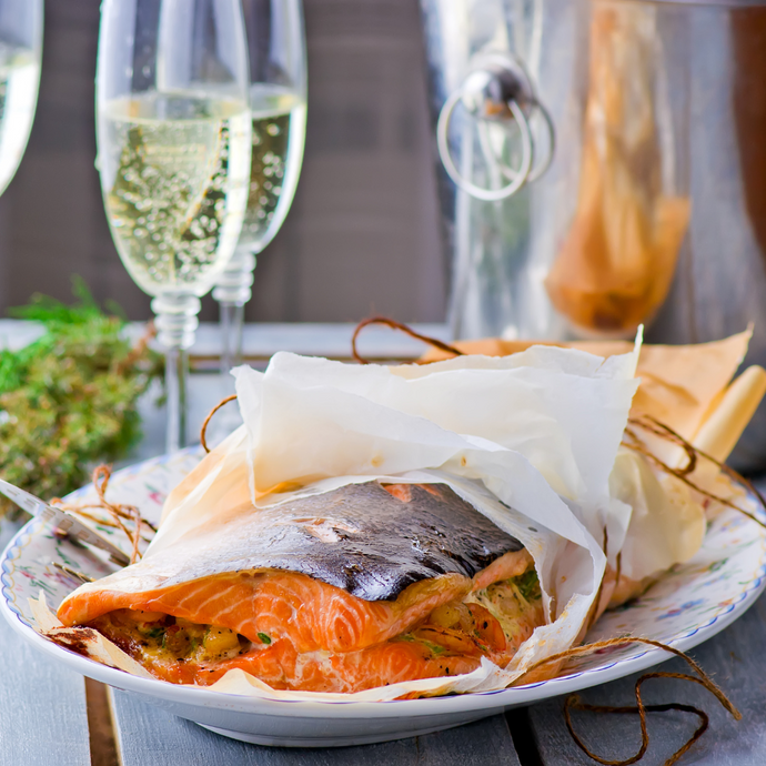 Salmon En Papillote (salmon cooked in parchment)