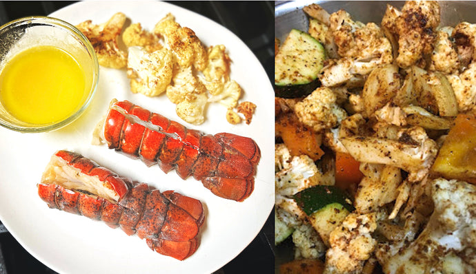 Lobster & Duq'qah Vegetables in the Air Fryer