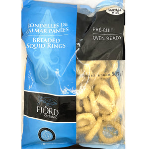 breaded squid rings calamari frozen by fjord oceanic oven ready wild 908 grams