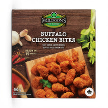 muldoon's pub classics chicken bites buffalo spiced ready iin 15 minutes fully cooked 400 grams frozen product of Canada 