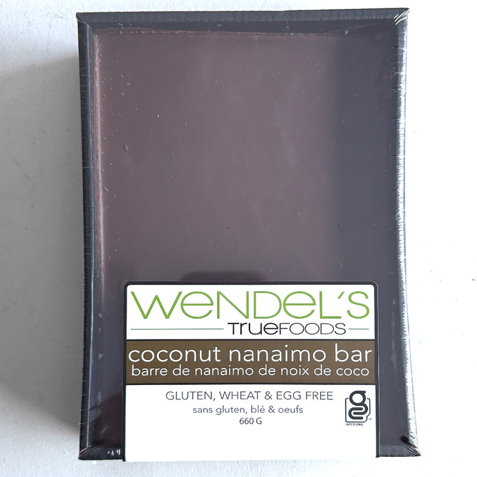 coconut nanaimo bar 660 grams frozen gluten wheat and egg free by wendel's true foods