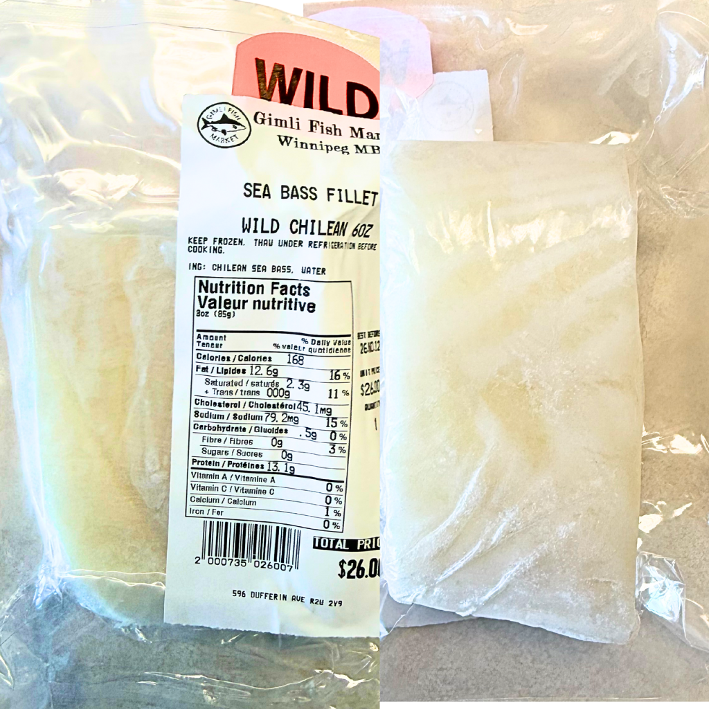 Chilean sea bass wild caught 170 grams frozen fillet