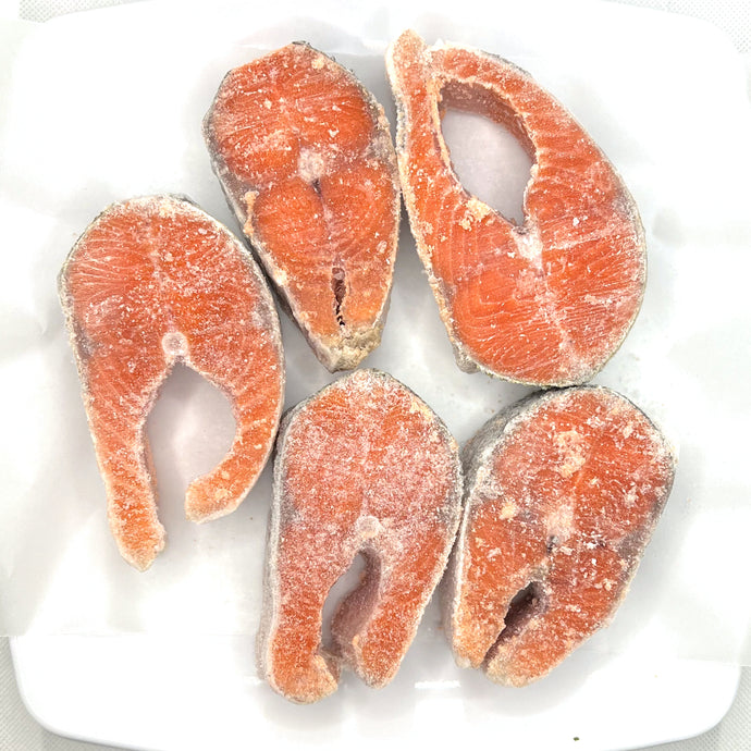wild sockeye salmon steaks 680 grams frozen four to six per package