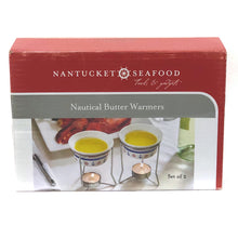nantucket seafood ceramic butter warmers nautical design set of 2 