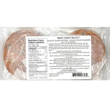 west coast select sockeye salmon burger patties 4 pieces 454 grams frozen ingredients 